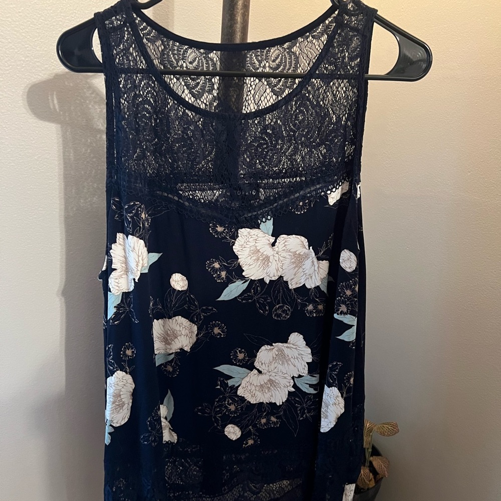 Lace inset tank